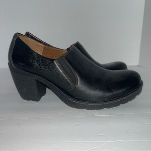 b.o.c  Black Pebbled Clog Heels Women’s Size 9.5